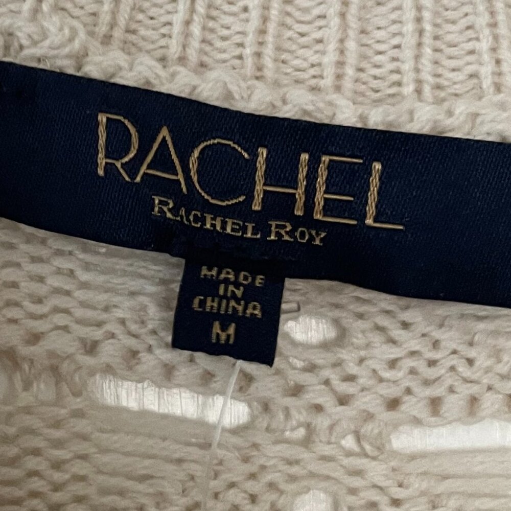 Rachel Roy Cream Heart Open Knit Sweater Size M NWT - Picture 2 of 3